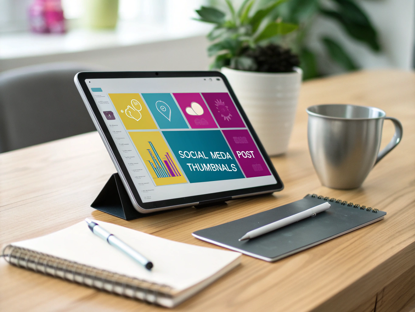 Business analytics report on a tablet screen